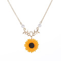Stainless Steel New Creative Sunflower Pendant Necklaces Vintage Fashion Daily Temperament Cute Sweater Necklaces Women
